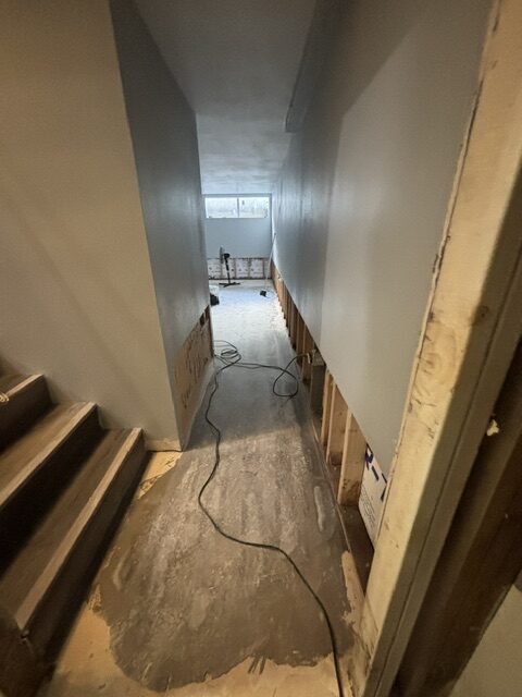 The beginning of an interior painting project